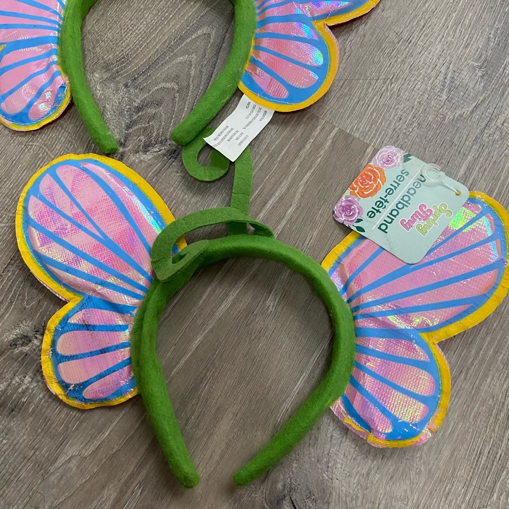 Halloween Shiny Holographic Rave Festival Butterfly Spring Headband listing for1